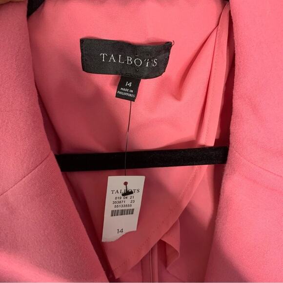 Talbots double breasted hot pink barbie core jacket size 14 valentine - Picture 2 of 6